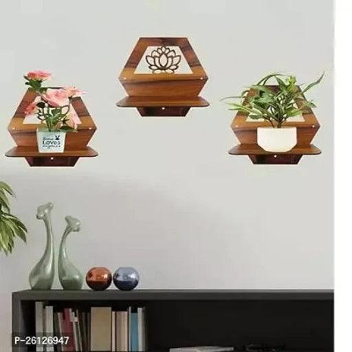 Wooden Diamond Shaped Brown Wall Decor And Hangings - Springkart