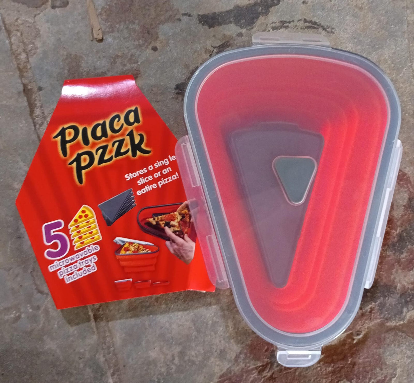 Reusable Pizza Storage Containers with 5 Microwavable Serving Trays, Silicone Container Expandable & Adjustable for Packing Pizza at home / outdoor - Springkart