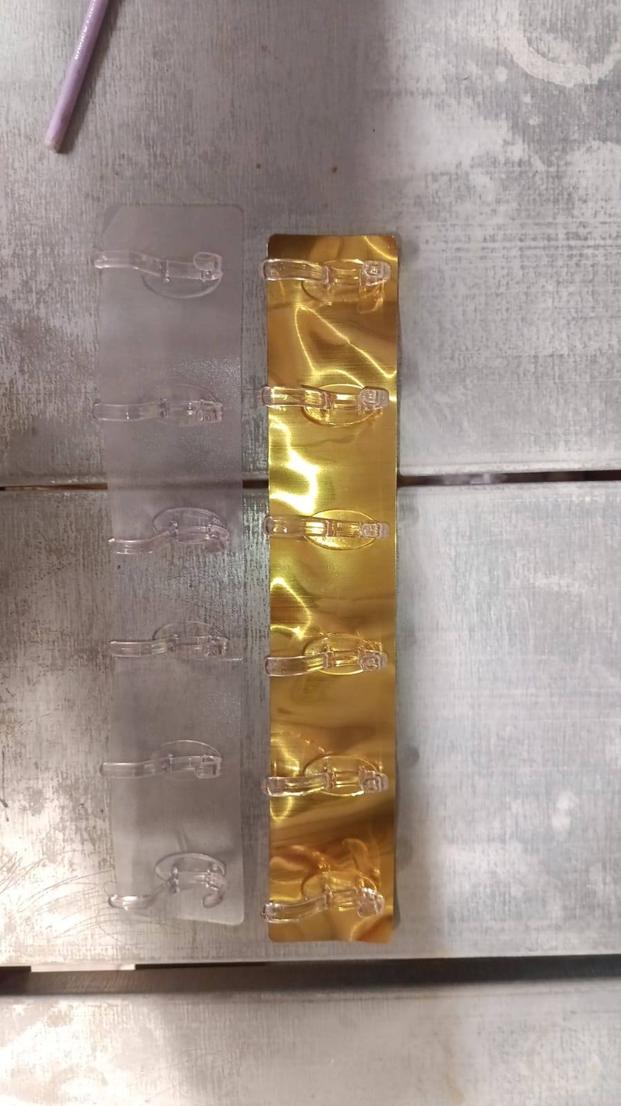 Adhesive Golden & Transparent Heavy Duty Wall Hook - Springkart