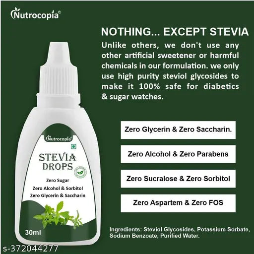Nutrocopia 100% Natural Zero Calories Stevia Drops (2x30ml) - Springkart