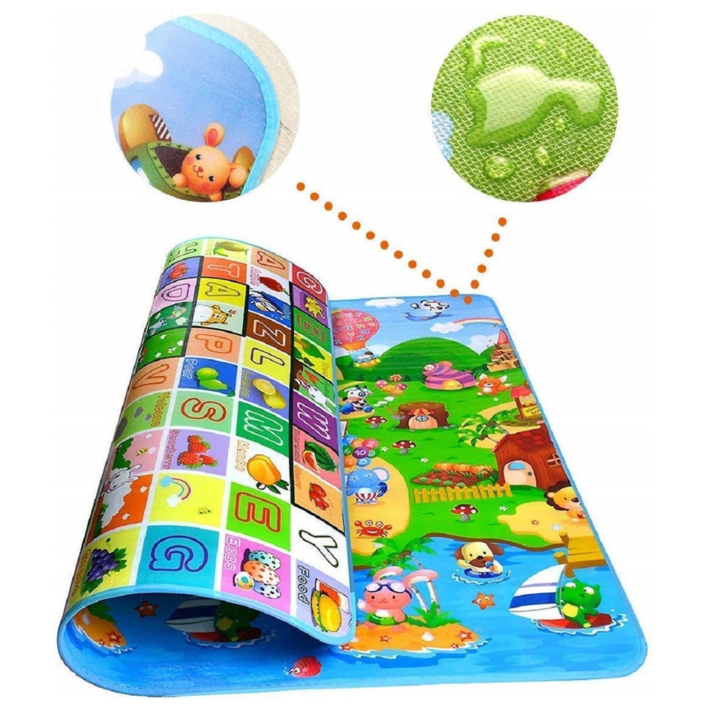 Waterproof Double Side Baby Play Floor Mat for Kids Home With Bag (Size 120 x 180cm) - Springkart