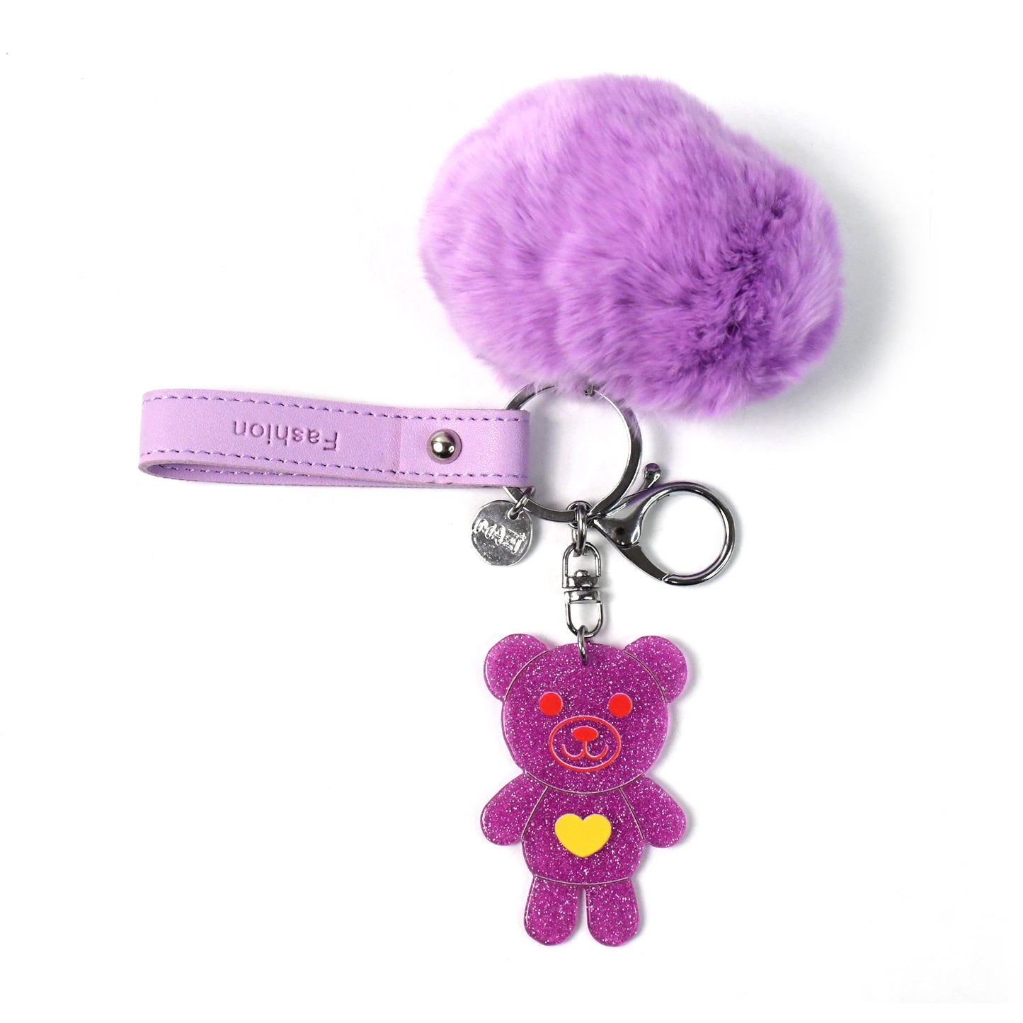 Cute Cartoon Keychain With Fluffy Pom (1 Pc) - Springkart