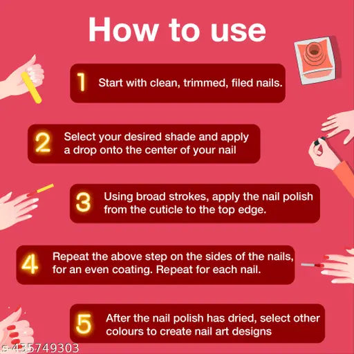 Dazller Quick Dry Long Lasting Nail Polish Pack of 4 Multicolor Combo -Viva Magenta - Springkart