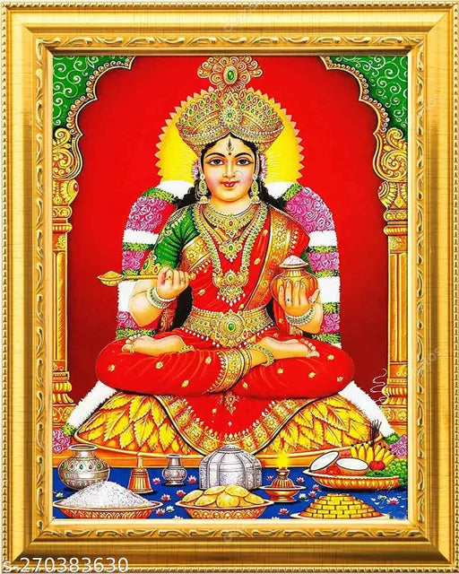 Maa Annapurna Devi Photo Frame with Laminated (7.5inchesx9.5inches) - Springkart