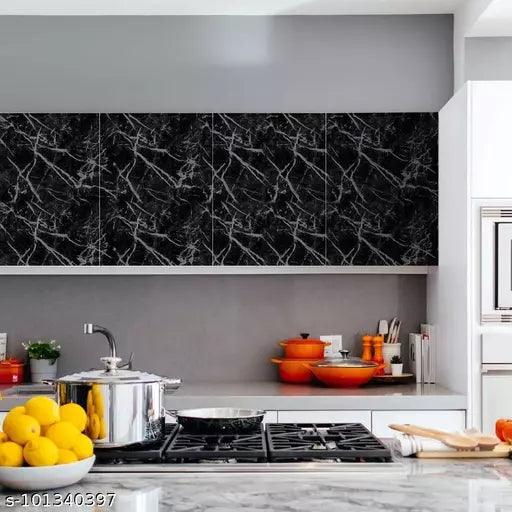 Black Granite Wallpaper Marble Counter Top Film Vinyl Self Adhesive Peel-Stick Wallpaper 60 * 200 cm - Springkart