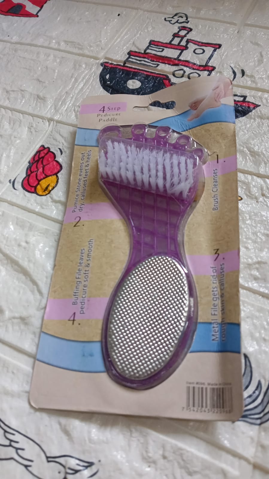 4 in 1 Pedicure Tool for Rough & Dry Feet Dual-Sided with Pumice Stone Soft Brush Steel Scrubber & Emery File Softens Hard Foot Corns & Calluses Cleanses & Smoothens Dull Feet - Springkart