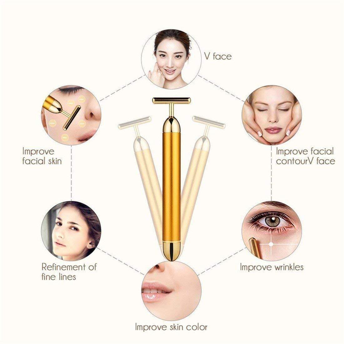 24K Gold Electric Facial Massage Roller - Springkart