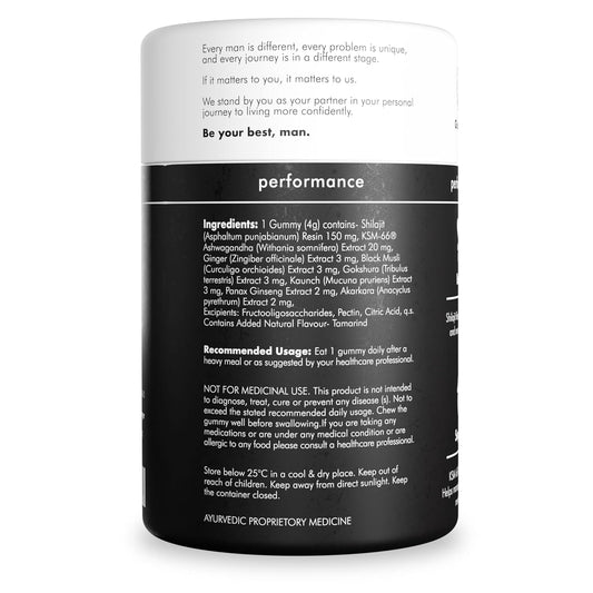 Man Matters Pure Himalayan Shilajit/Shilajeet Gummies with 75% Fulvic Acid & KSM 66 Ashwagandha | Boosts Stamina, Strength & Improves Energy Levels | No Added Sugar | Pack of 60