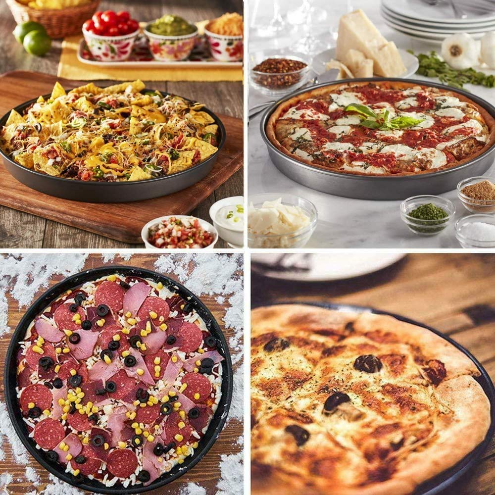 Steel Non-Stick Round Plate Cake Pizza Tray Baking Mould - Springkart