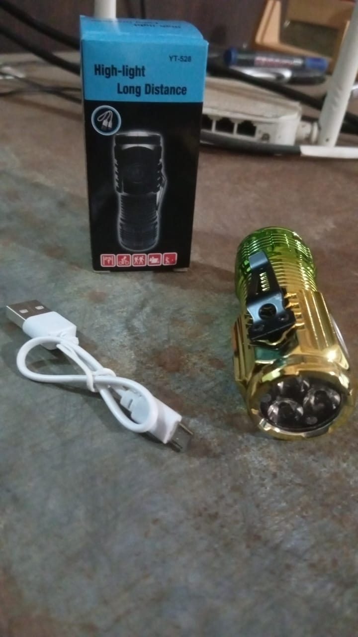 USB Chargeable Mini 3 LED Flashlight / Torch Light (1 Pc) - Springkart