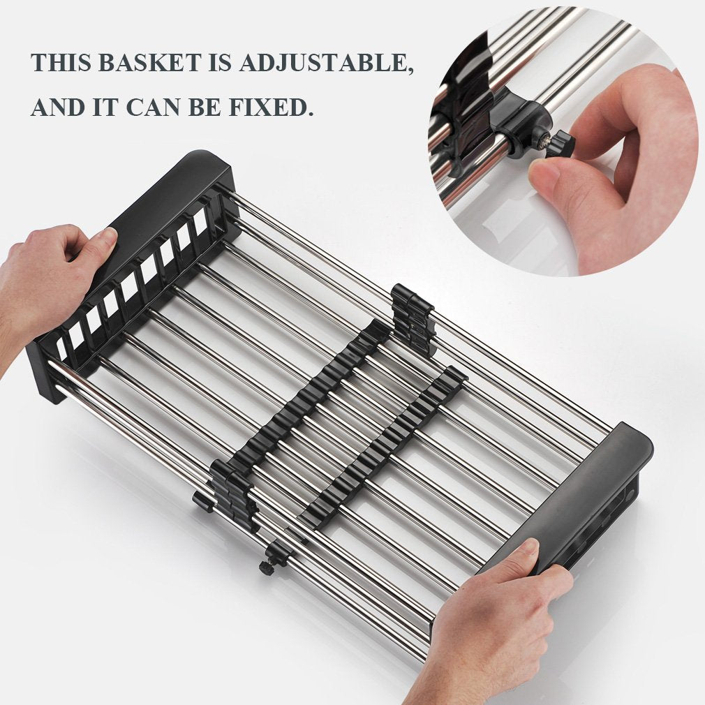 Stainless Steel Expandable Kitchen Sink Dish Drainer - Springkart