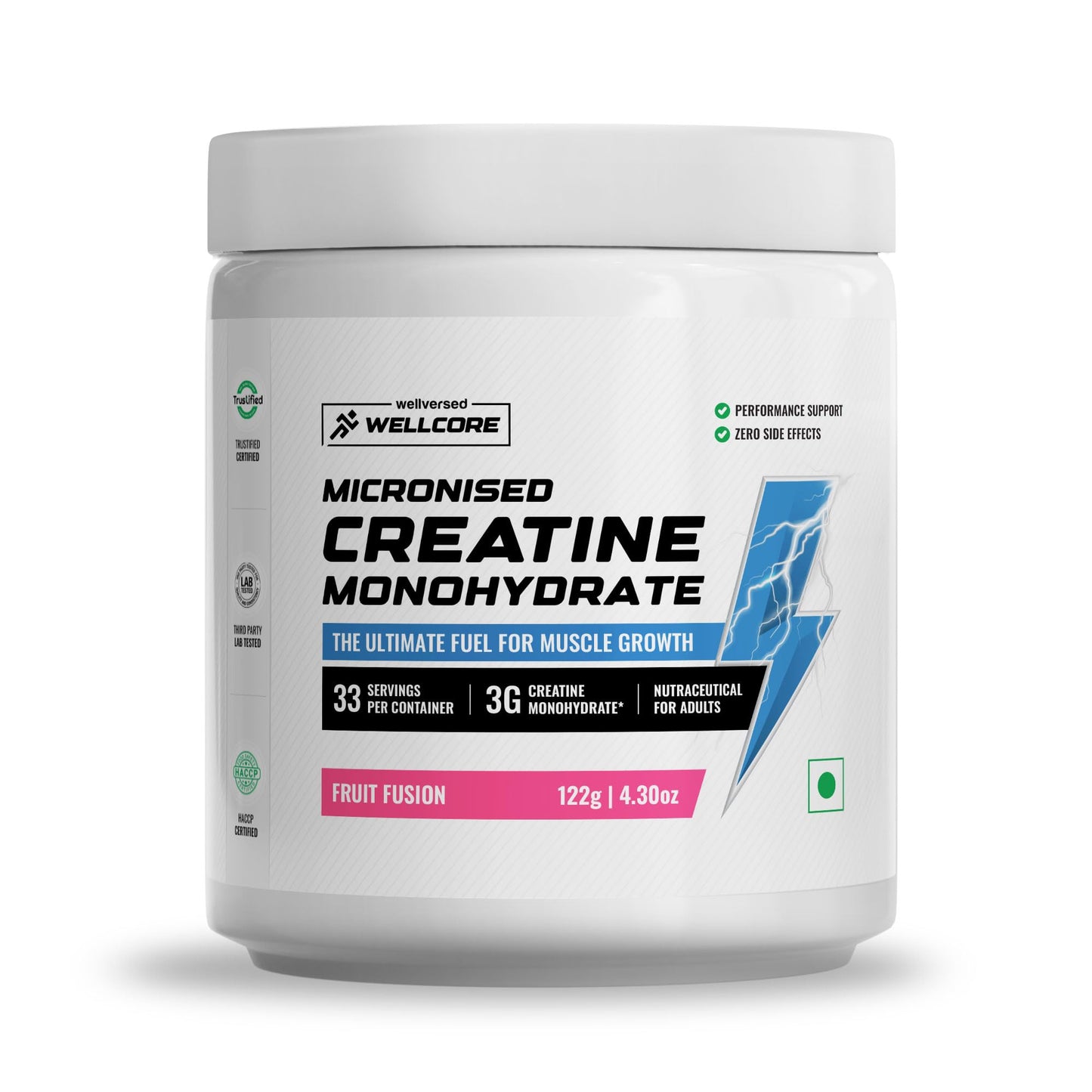 Wellcore - Pure Micronised Creatine Monohydrate,Tropical Tango (122g, 33 Servings), Rapid Absorption, Enhanced Muscle Strength & Power, Fast Recovery,Increased Muscle Mass