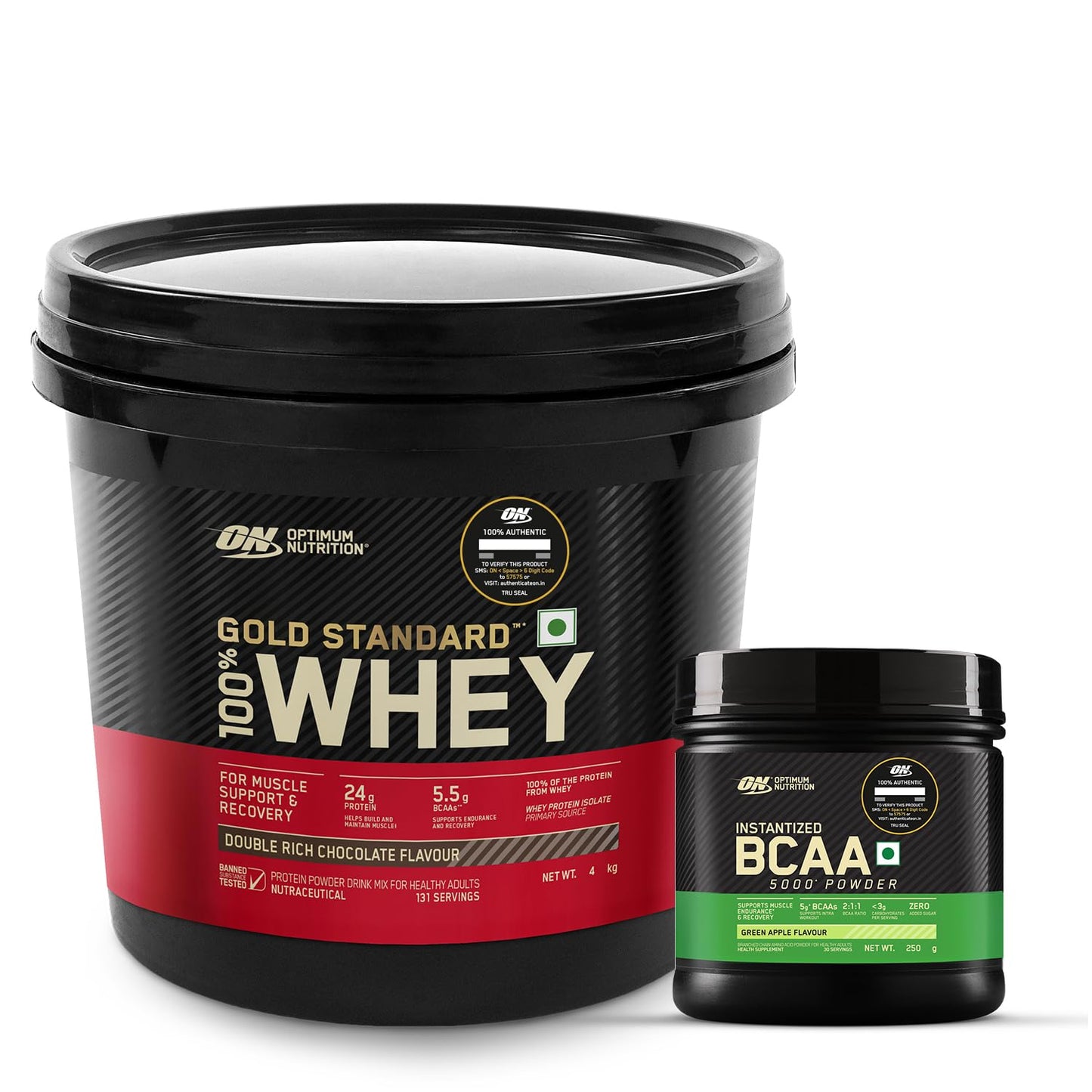 Optimum Nutrition (ON) Gold Standard 100% Whey Protein Powder 5 lbs, 2.27 kgs (Double Rich Chocolate), for Muscle Support & Recovery, Vegetarian - Primary Source Whey Isolate