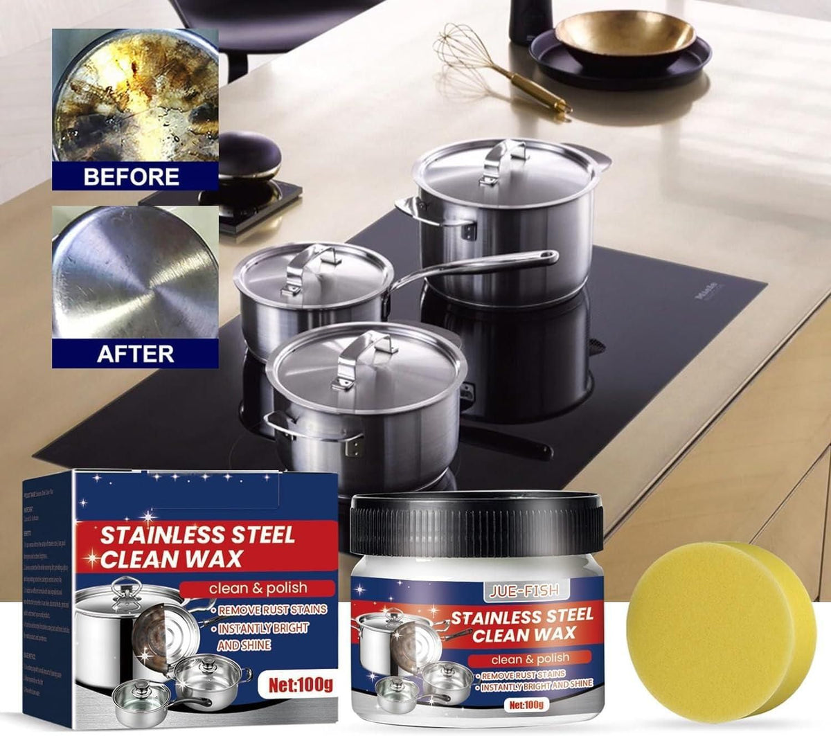 Stainless Steel Cleaning Wax- 100g - Springkart
