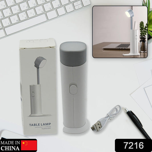 4 in 1 Creative desk Lamp, Rechargeable LED Table Flashlight Eye Protection Table Lamp Power Bank Handheld Desk Night Lamp Portable Torch Light with Adjustable Light Head for Home Kids Room Bedroom Office - Springkart