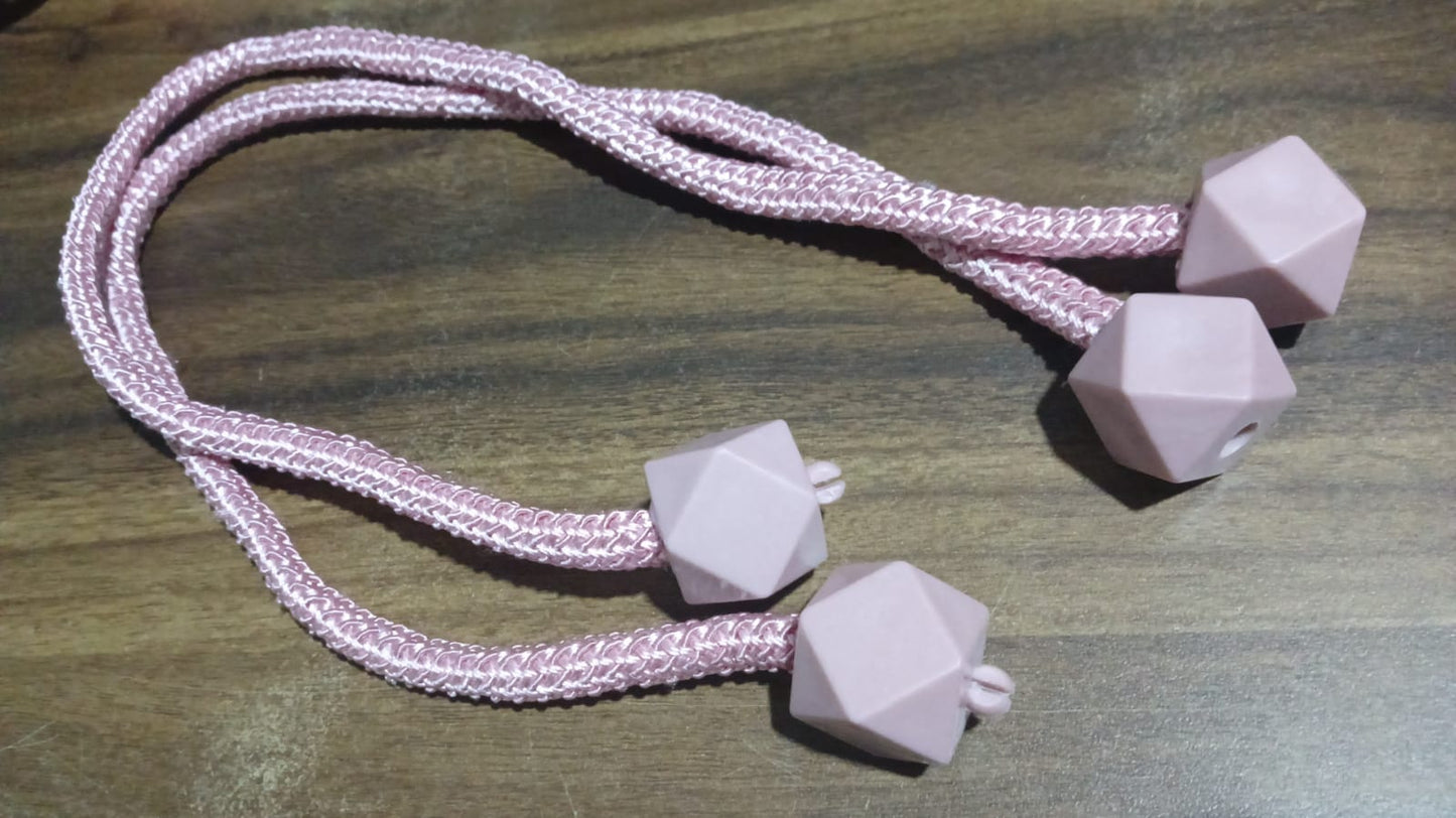 Non-Magnetic Curtain Tiebacks: Decorative Pearl Design (2 Pc, Plastic) - Springkart