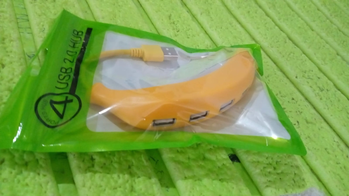 Banana Shape USB Hub, 2.0 Hub USB Splitter, 4-Port USB Hub (1 Pc) - Springkart
