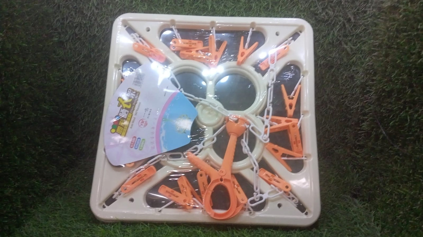 Sqaure Portable & Rotatable Clips Cloth Hanger - Springkart