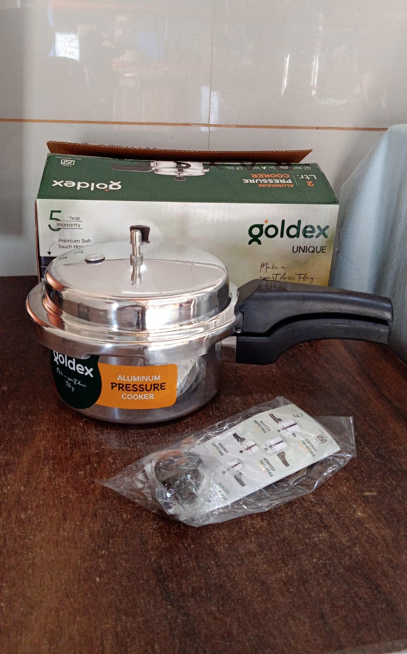 Aluminium Unique Goldex Pressure Cookers With Outer Lid (2 Litres / 5-Year warranty) - Springkart