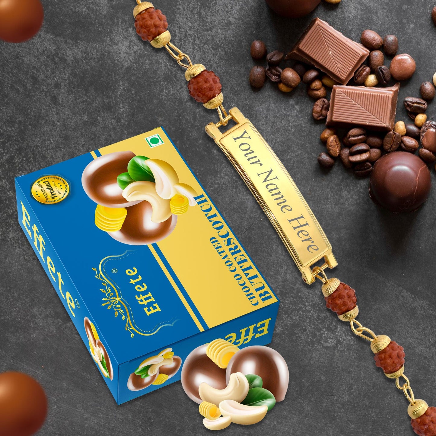 Perfect Pair Customized Bracelet Chocolate Gift Combo - Springkart