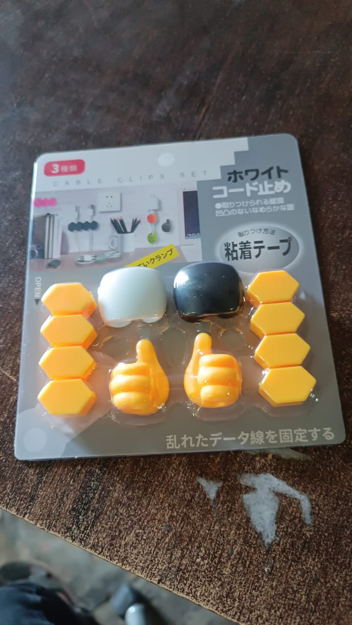 Self Adhesive Hooks for Cable Clips, Desktop Cable Organizer (6 Pcs Set / Mix Design) - Springkart