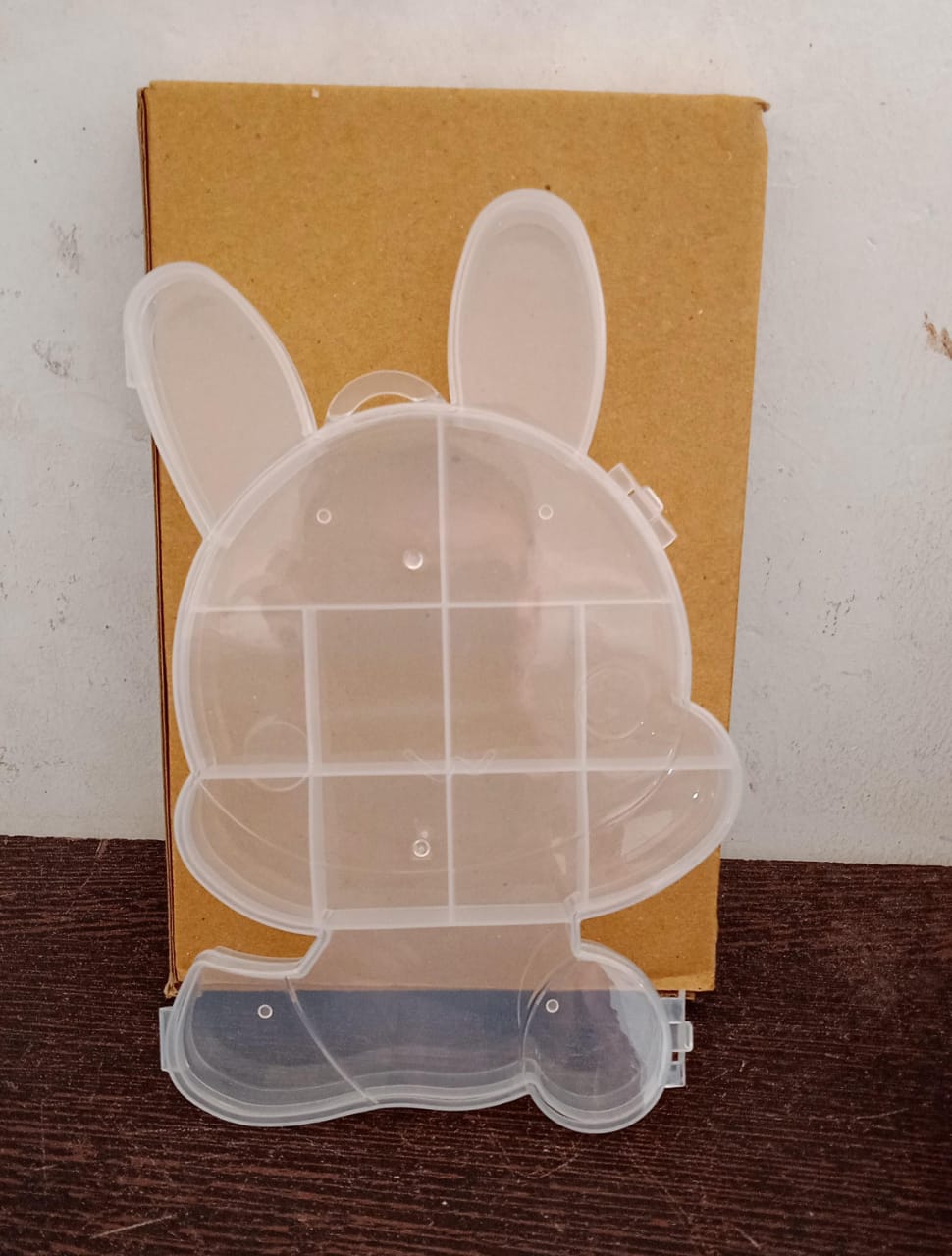 Transparent Cartoon Bear Clear Plastic Storage Box Jewelry Organizer Holder Cabinets For Small objects (1 Pc Mix Color) - Springkart