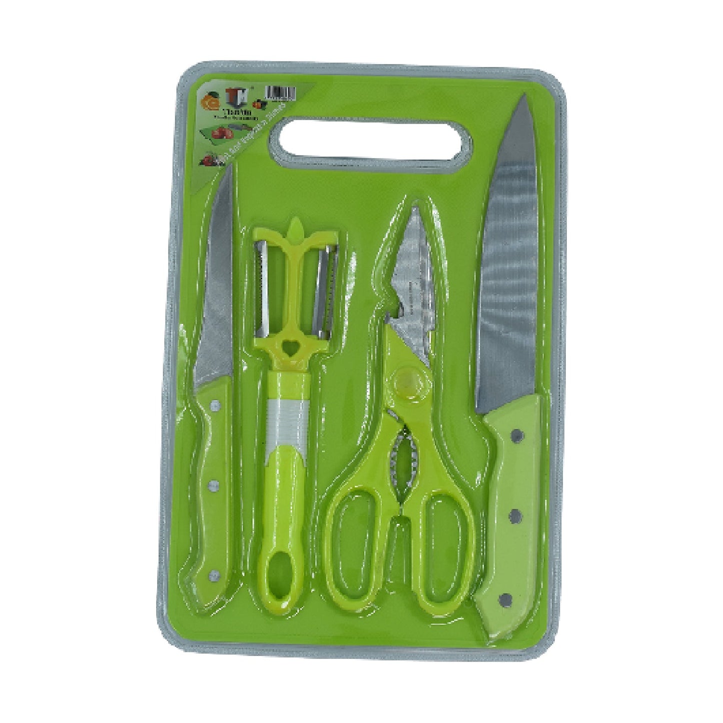 Plastic Chopping Board with Knife Set and Scissor And Wine Stainless Steel And Plastic Kitchen item Multipurpose cutting vegetables - Springkart
