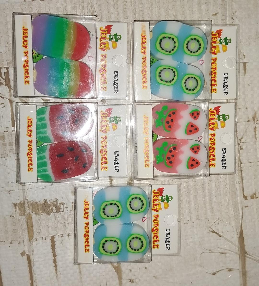 Jelly Popsicle Shape Fancy & Stylish Erasers, Mini Eraser Creative Cute Novelty Eraser for Children Eraser Set for Return Gift, Birthday Party, School Prize (2 Pc Set| Mix Design) - Springkart
