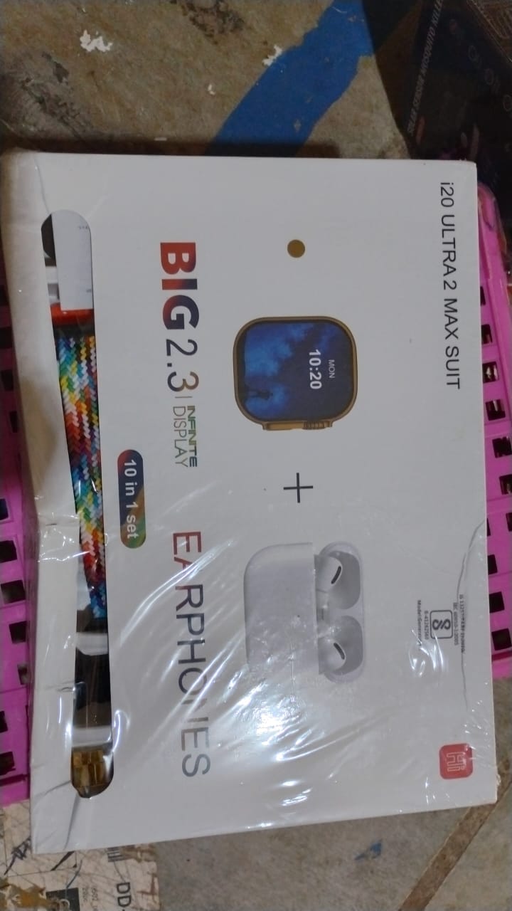 10 in1 Set Ultra 2 Smart Bluetooth Calling Smartwatch + Earphones with Transparent Screen Guard Watch with Seven Classic Straps (Mix Color) - Springkart