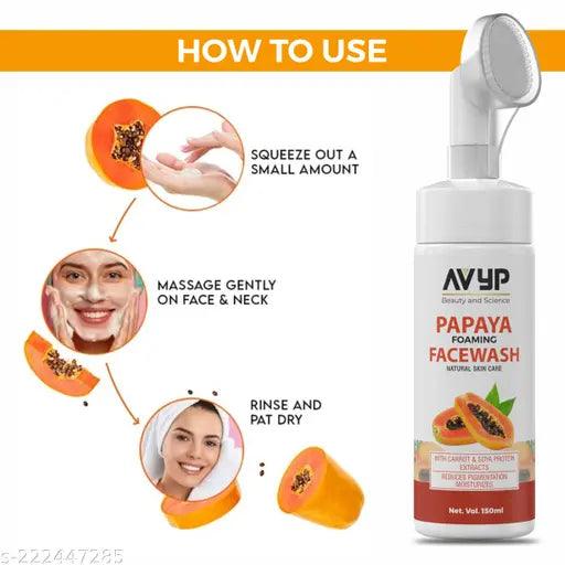 Foaming Papaya for Deep Cleaning | All Skin Types Face Wash (150 ml) PACK OF 2 - Springkart
