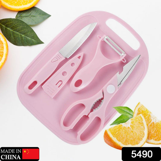 Mini Travel Cutting Board Set, 4 Pcs Portable Mini Camping Plastic Cutting Board & Knife, Fruits & Vegetable Peeler Scissors, Kitchen Knives Set, for travel, picnic, camping, outdoor, park (4 Pc Set) - Springkart