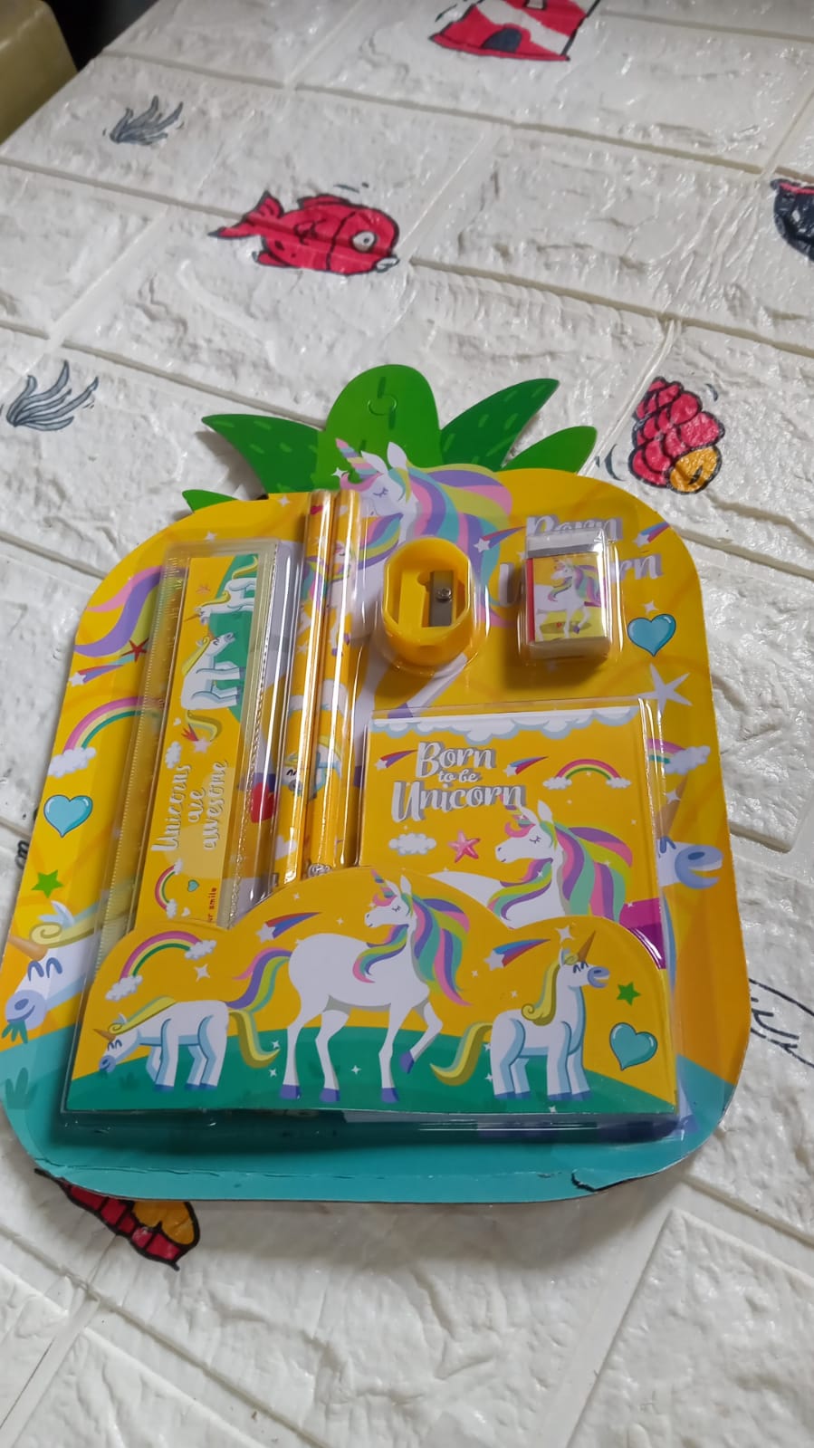 6 PC SET STATIONARY SET INCLUDING PENCIL RULER RUBBER PENCIL SHARPENER SCHOOL, OFFICE PRODUCT GIFT - Springkart