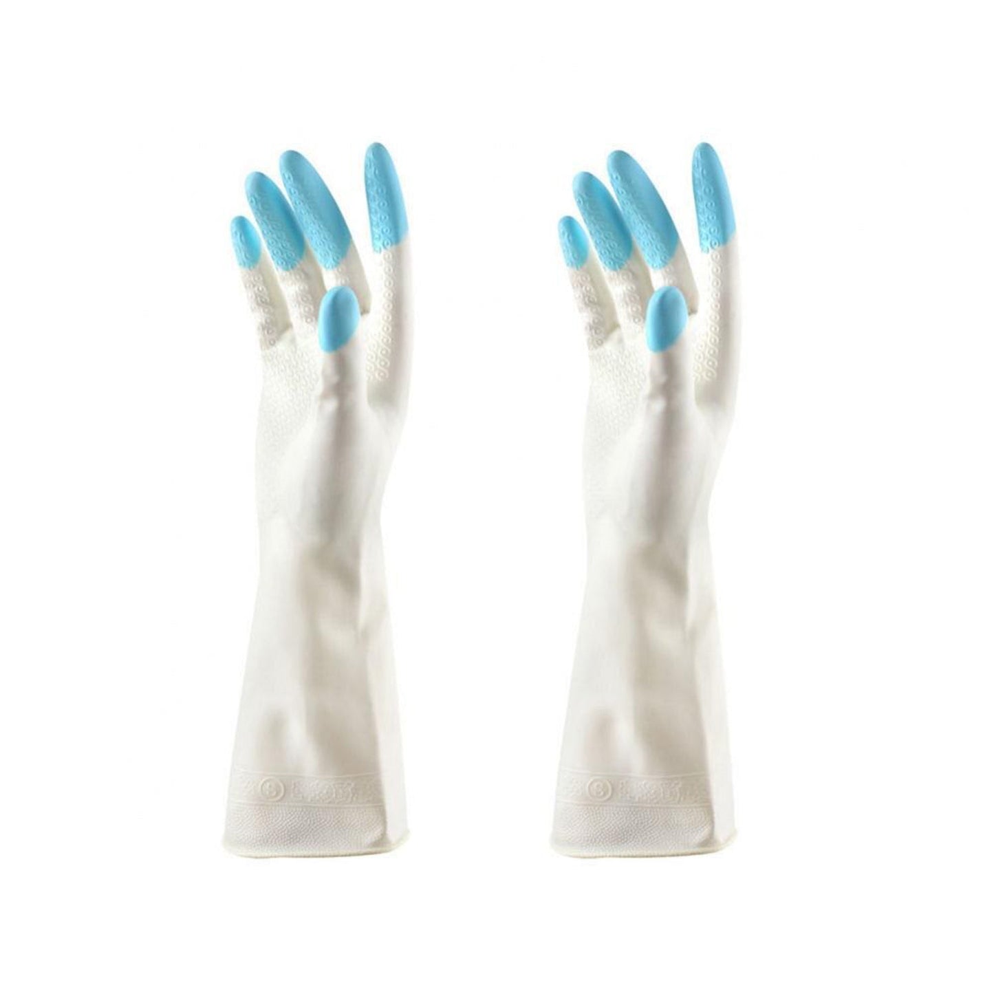 Reusable Rubber Latex PVC Flock lined Elbow Length Hand Gloves cleaning gloves - Springkart