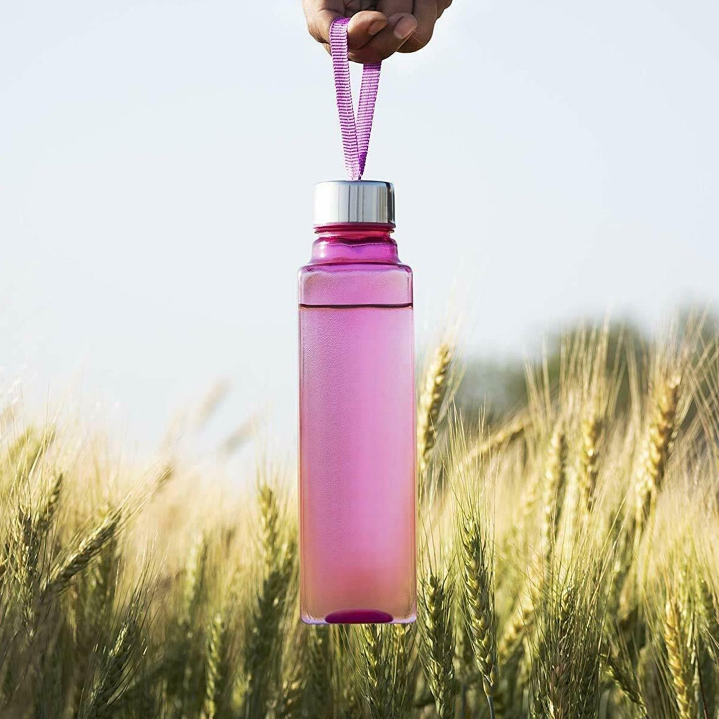 3Pc Set Square Bottle 1000ml Used for storing water and beverages purposes for people. - Springkart