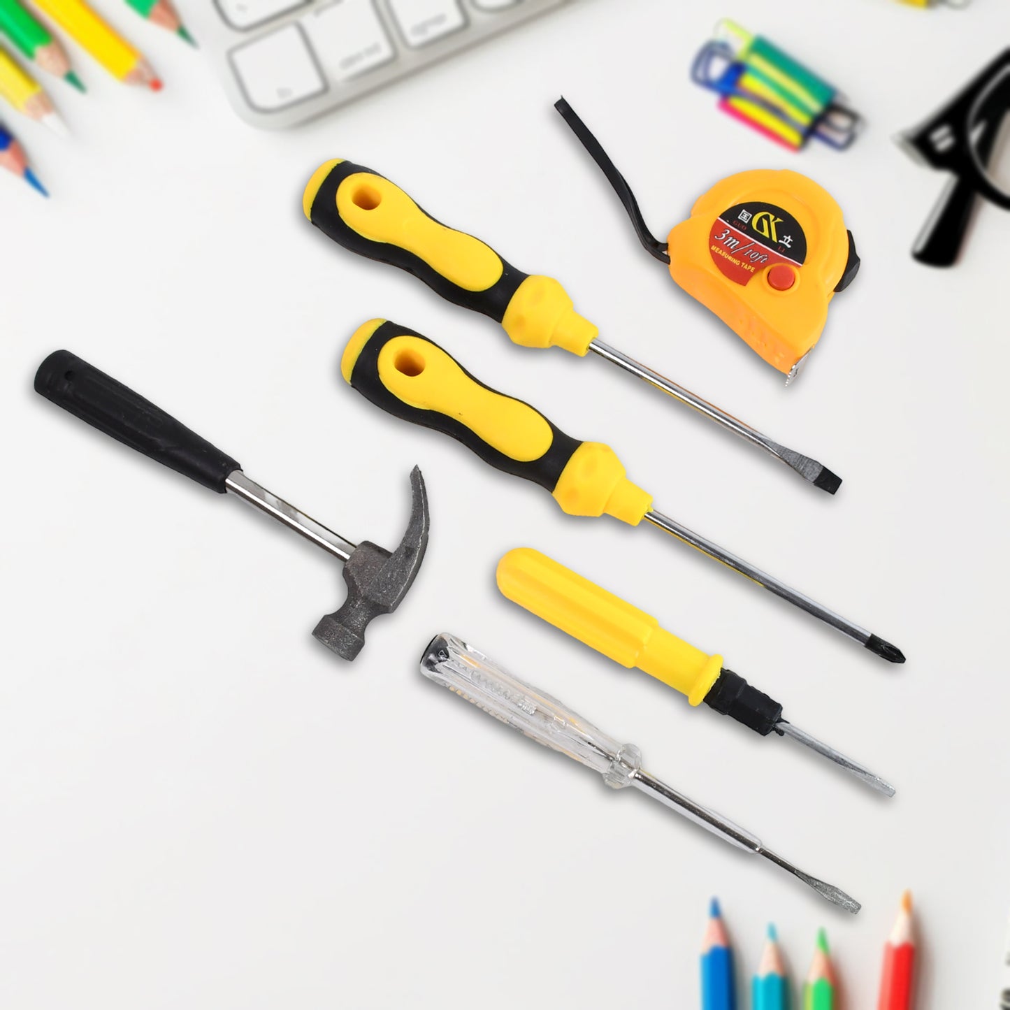 6 In 1 Hand Tool Kit Repair Home Screwdrivers Tool Kit With Tools Including Daily - Springkart