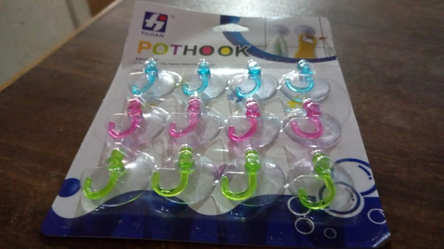 Transparent Rubber Vacuum Sucker Hooks Hanger Strong Suction Cup (12 Pc) - Springkart
