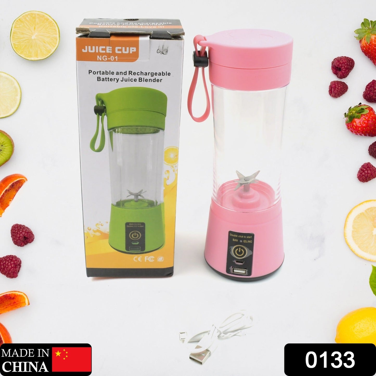 Multi-Purpose Portable USB Electric Juicer 6-Blades, Protein Shaker, Blender Mixer Cup (380 ML) - Springkart