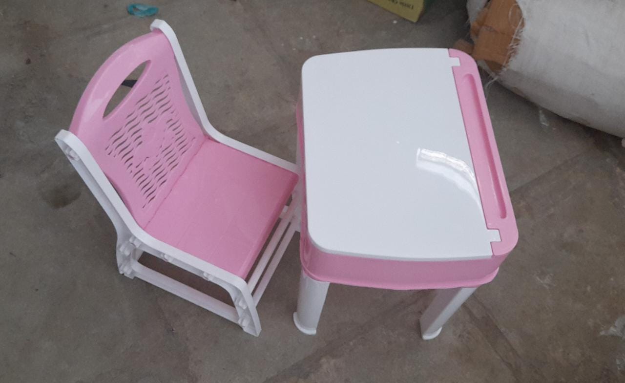 Study Table And Chair Set For Boys And Girls With Small Box Space For Plastic High Quality Study Table (Pink) - Springkart