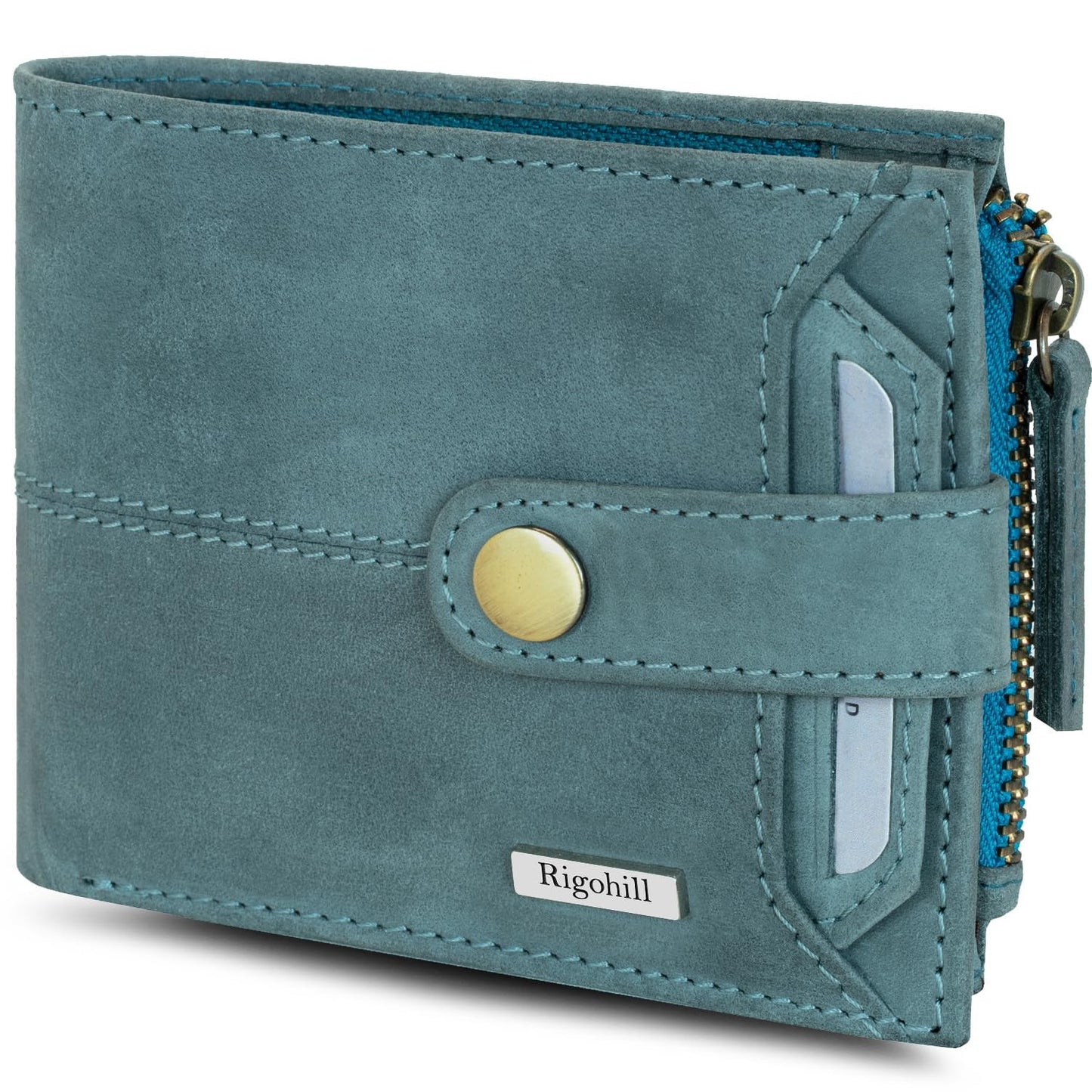RIGOHILL Cuba Olive Leather Wallet for Men | RFID Blocking Mens Wallet | Wallets Men Leather - Springkart