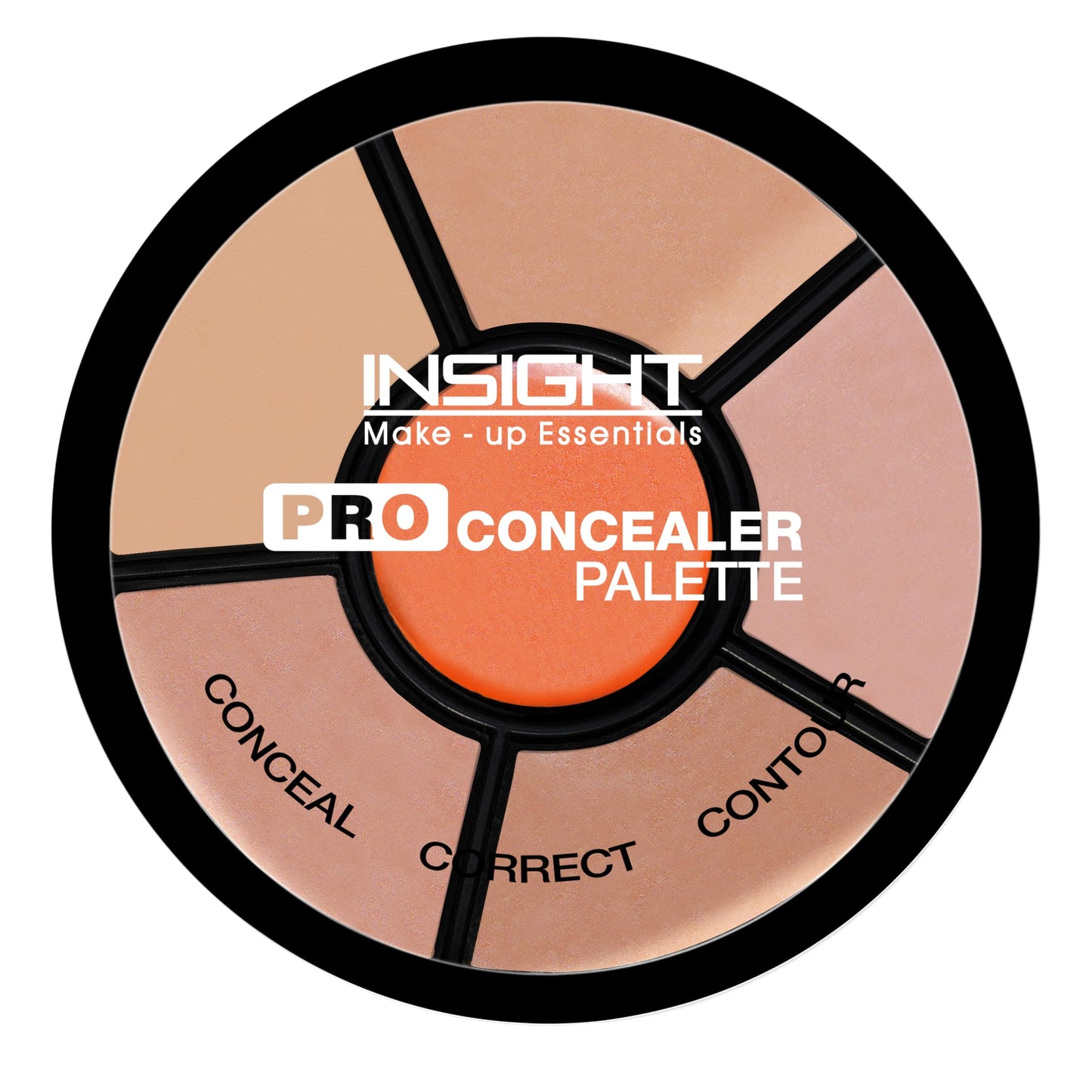 INSIGHT Pro Concealer Palette - Shade Corrector | Makeup Wheel for Face | Satin–Matte Finish | 3-in-1 Conceal, Contour & Correct | Waterproof | Full Coverage | 15gm