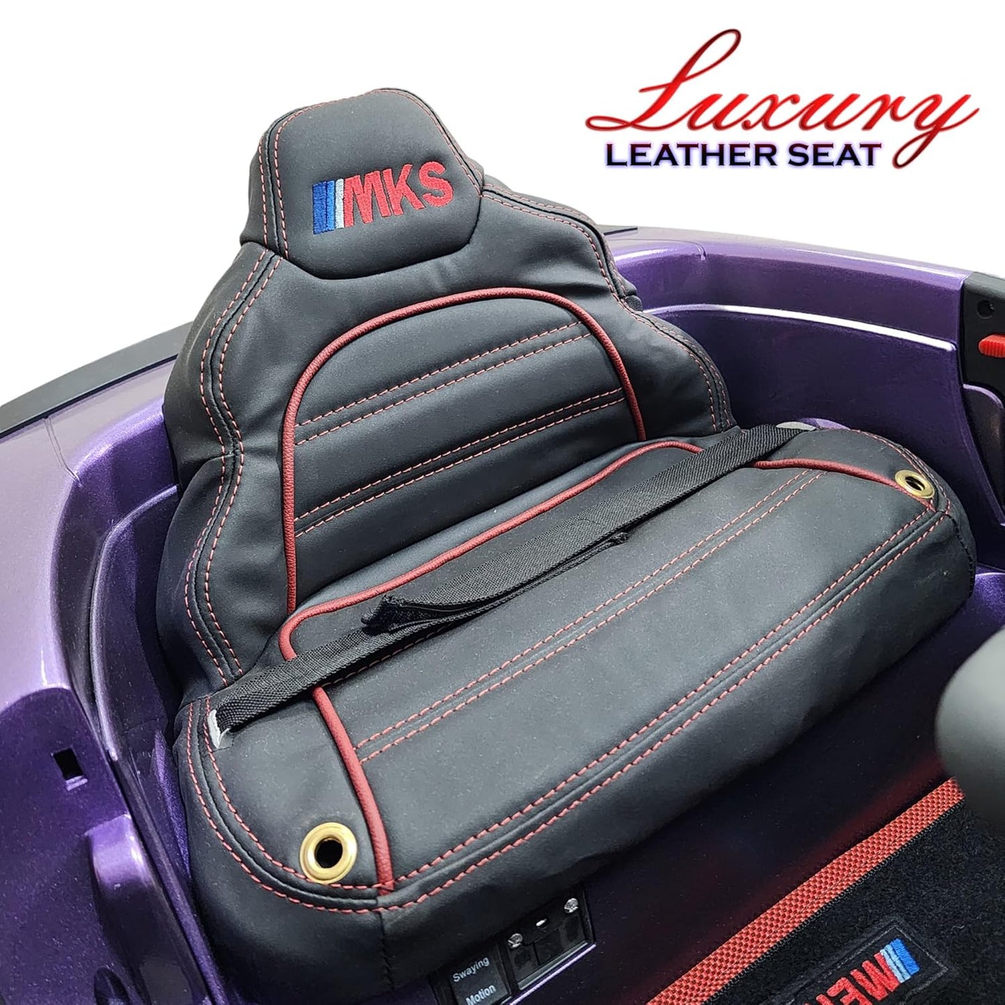 MEKASHI Electric Ride on Car for Kids, Parental Remote, 12V Rechargeable Battery, 3 Speed, LED Lights, Music, Bluetooth, 1 to 7 years, Swing Function, Long Wheelbase, ISI Mark, MKS003D-Metallic Violet