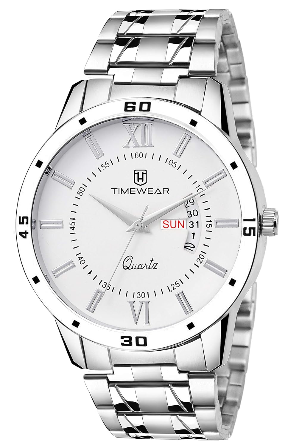 TIMEWEAR Analog Day Date Functioning Stainless Steel Chain Watch for Men - Springkart