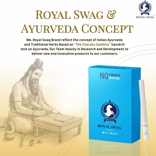 ROYAL SWAG Ayurvedic & Herbal Cigarette, Mint Flavour - (20 Sticks)
