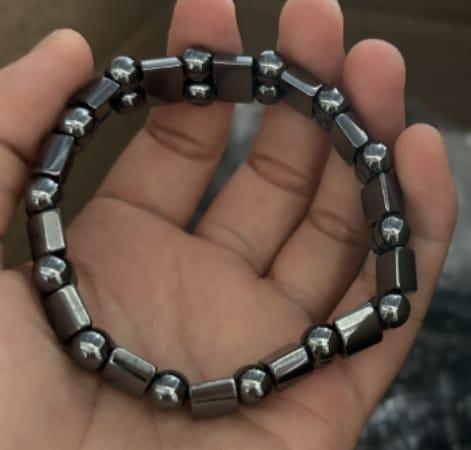 Magnetic Sugar Control Bracelet,Unisex Stylish Health Care Magnetic Black Stone Therapy Bracelet - Springkart