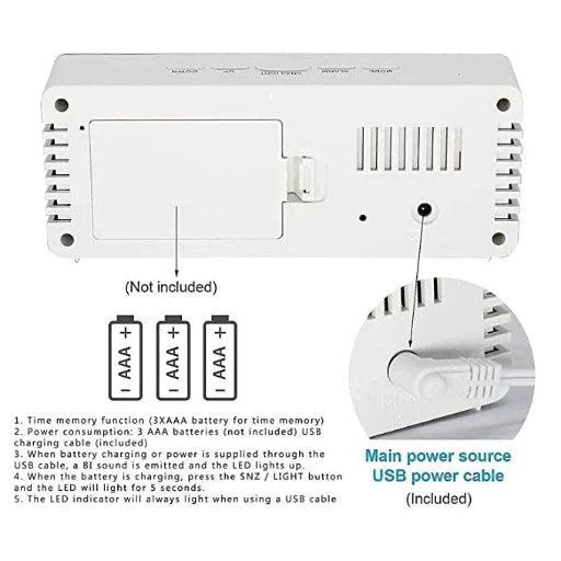 Digital Smart Back Light Table Mirror Alarm Clock - Springkart