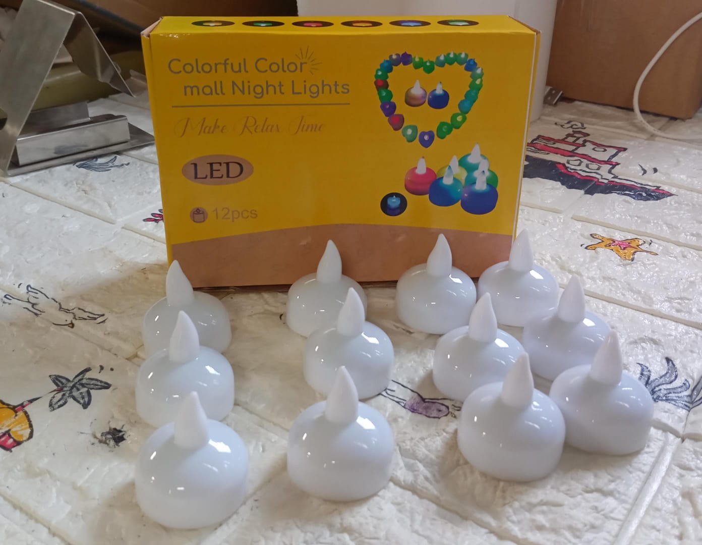 Set of 12 Flameless Floating Candles Battery Operated Tea Lights Tealight Candle - Decorative, Wedding.( Diya , Divo , Diva , Deepak , Jyoti ,) - Springkart