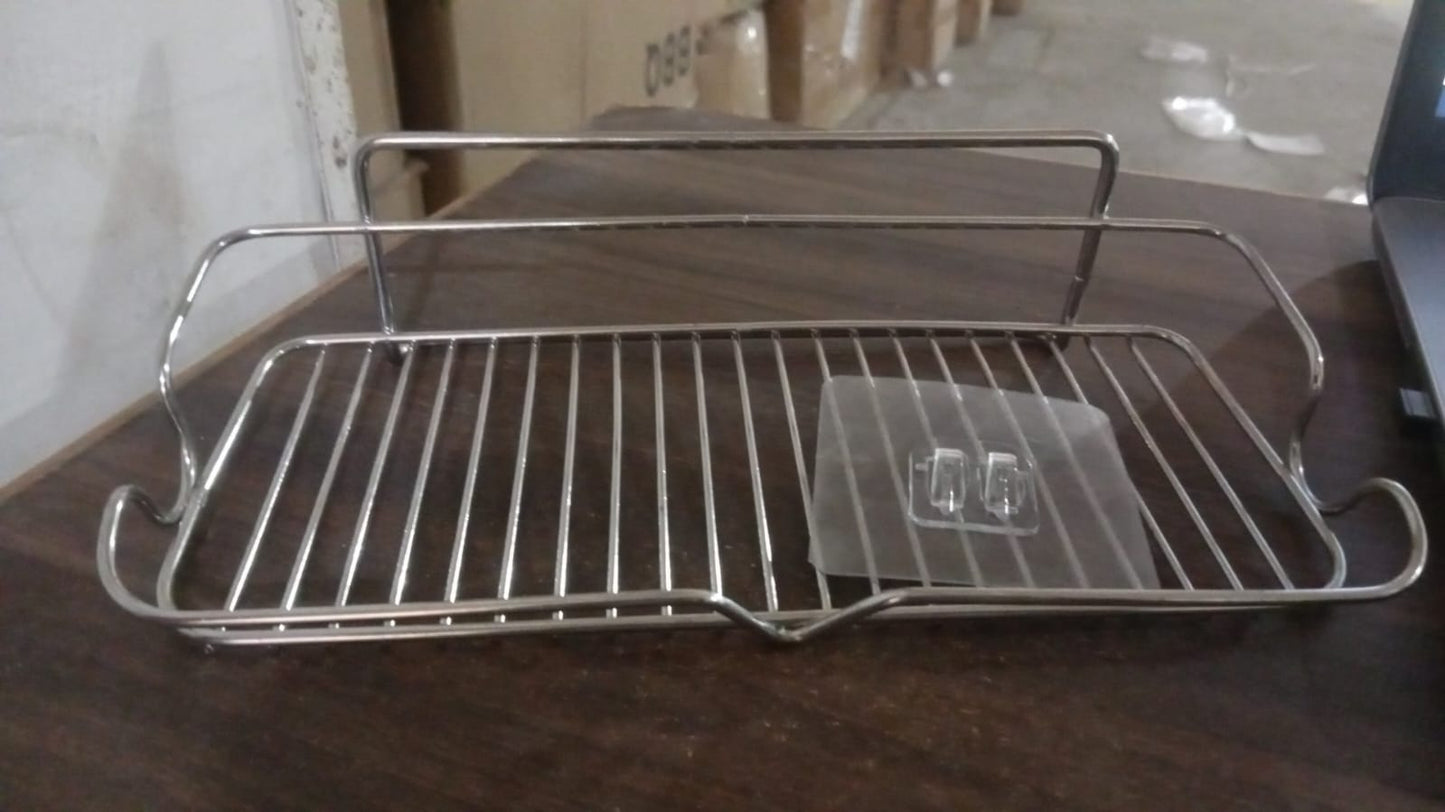 Stainless Steel Kitchen Bathroom Shower Shelf Storage Suction Basket Rack (1 Pc) - Springkart