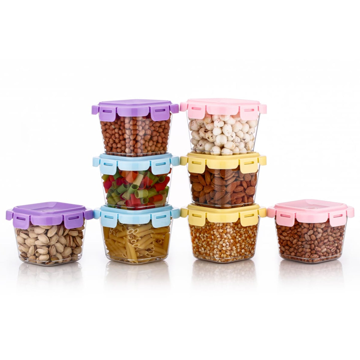 Plastic Food Storage Containers With Lid (4 Pcs Set 500 Ml) - Springkart