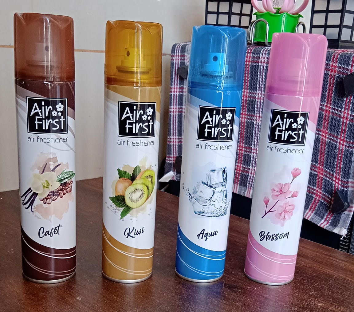 Air Freshener | Used In Office, Home, Hotels, Banquets, Carpet Etc, Room Spray Air Freshener, Mix Fragrance Lemon, Kiwi, Blossom, Aqua, Cafet (300 Ml Approx / 1 Pc) - Springkart