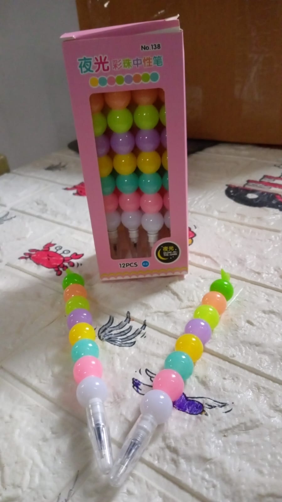 Stylish Pearls Pen Plastic Moti Non-Sharpening Design Pen Multicolor Pearls Moti Gel Pen, Fancy Designer Attractive Gel Pen for Kids Pack of (12 Pc Set ) - Springkart